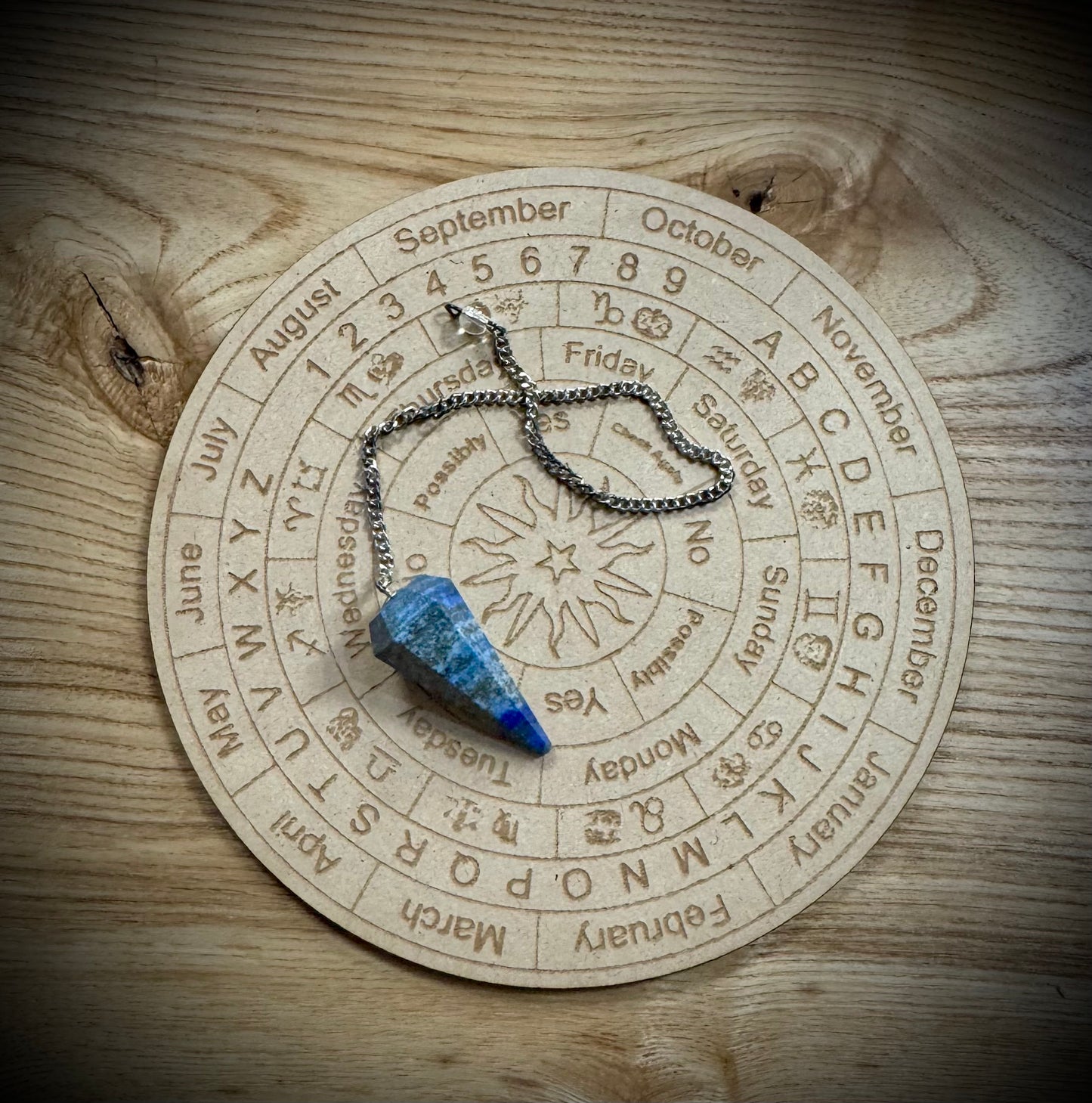 Lapis Lazuli Pendulum with Pendulum Board