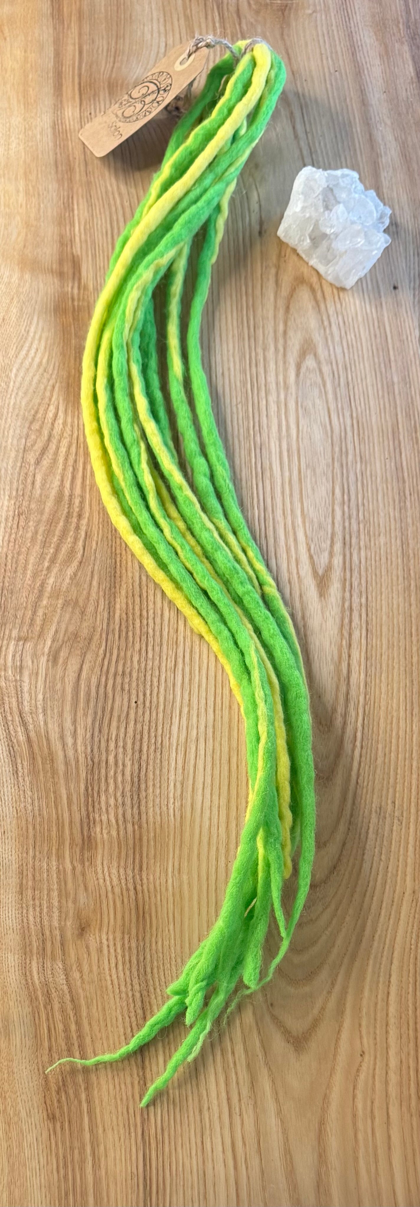 Wool Faux Locs Green/Yellow 22"