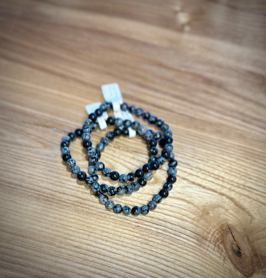 Snowflake Obsidian 6mm Bracelet